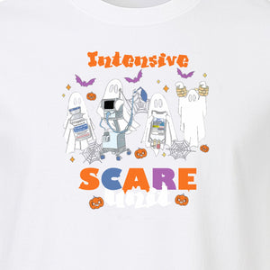 Nurse Halloween T-Shirt, Intensive Scare Unit Ghost Design for ICU Staff and Medical Gifts