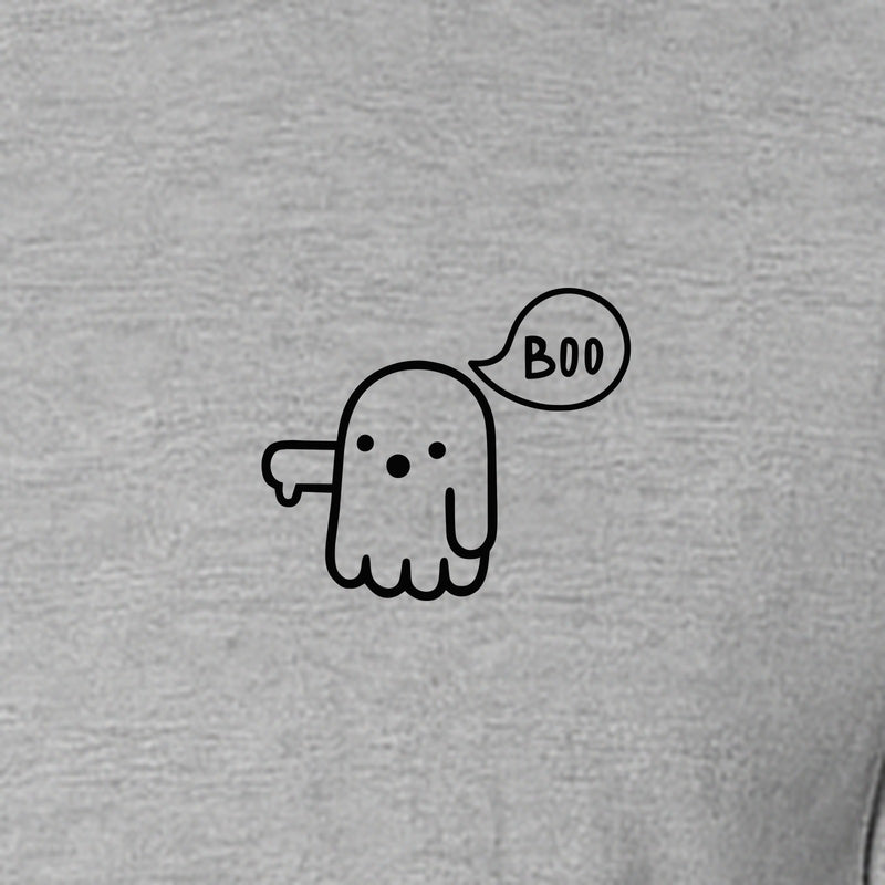 Ghost Pocket T-Shirt, Cute Boo Thumb Down Halloween Graphic for Spooky Season