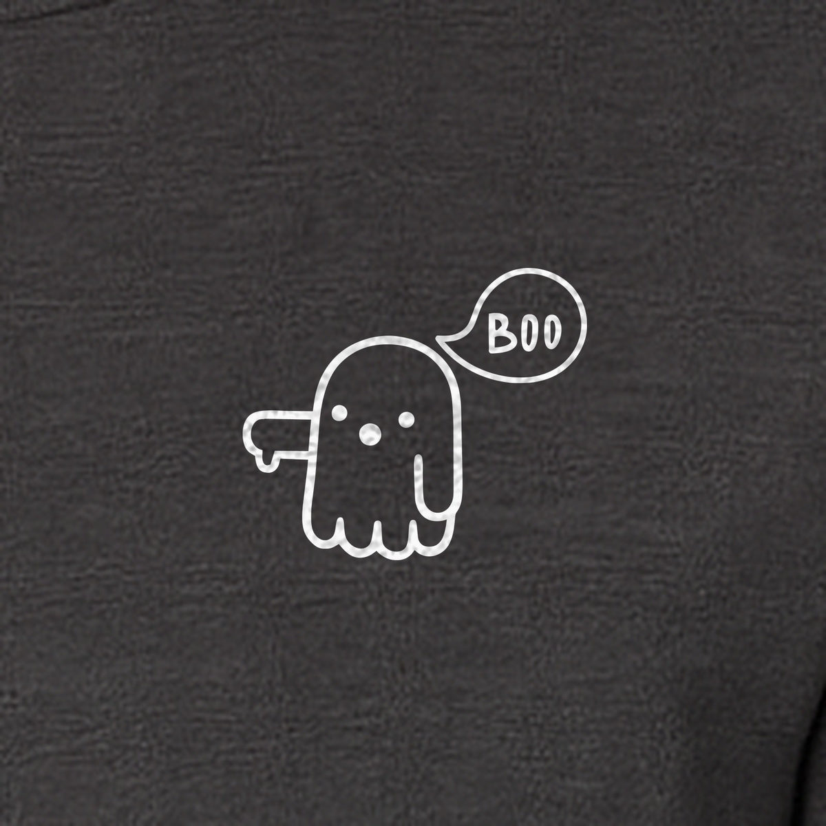 Ghost Pocket T-Shirt, Cute Boo Thumb Down Halloween Graphic for Spooky Season