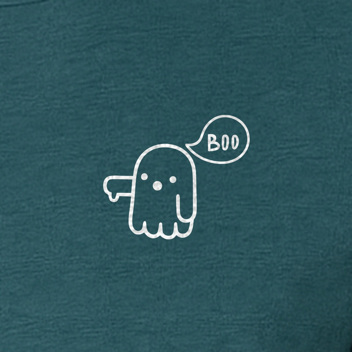 Ghost Pocket T-Shirt, Cute Boo Thumb Down Halloween Graphic for Spooky Season