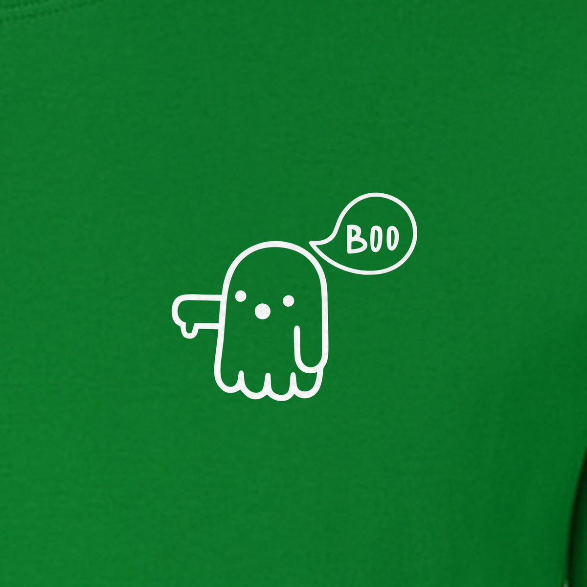 Ghost Pocket T-Shirt, Cute Boo Thumb Down Halloween Graphic for Spooky Season
