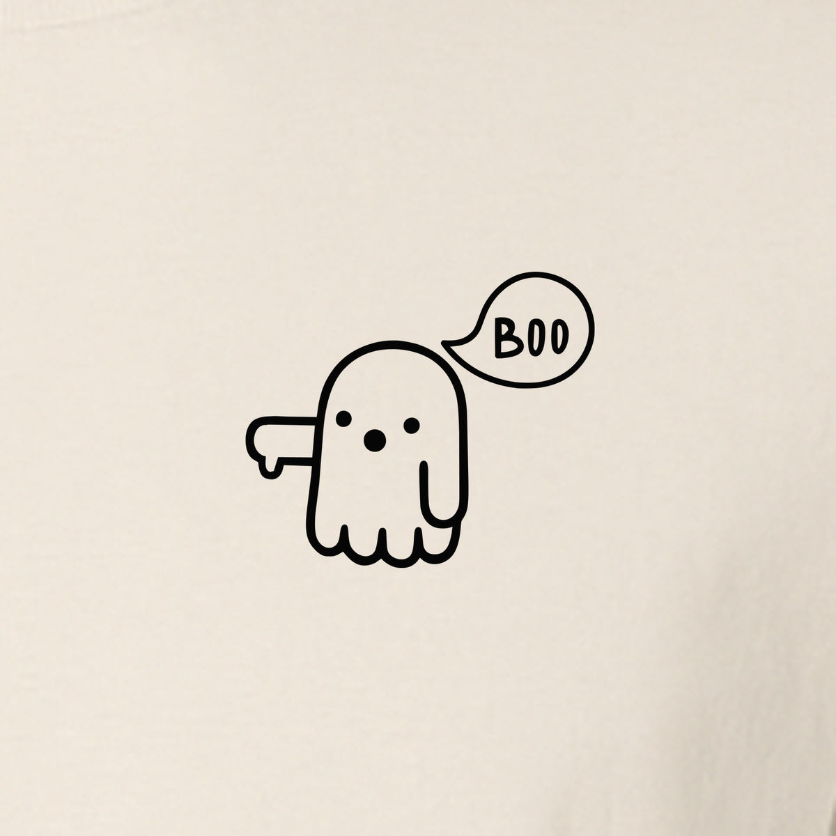 Ghost Pocket T-Shirt, Cute Boo Thumb Down Halloween Graphic for Spooky Season