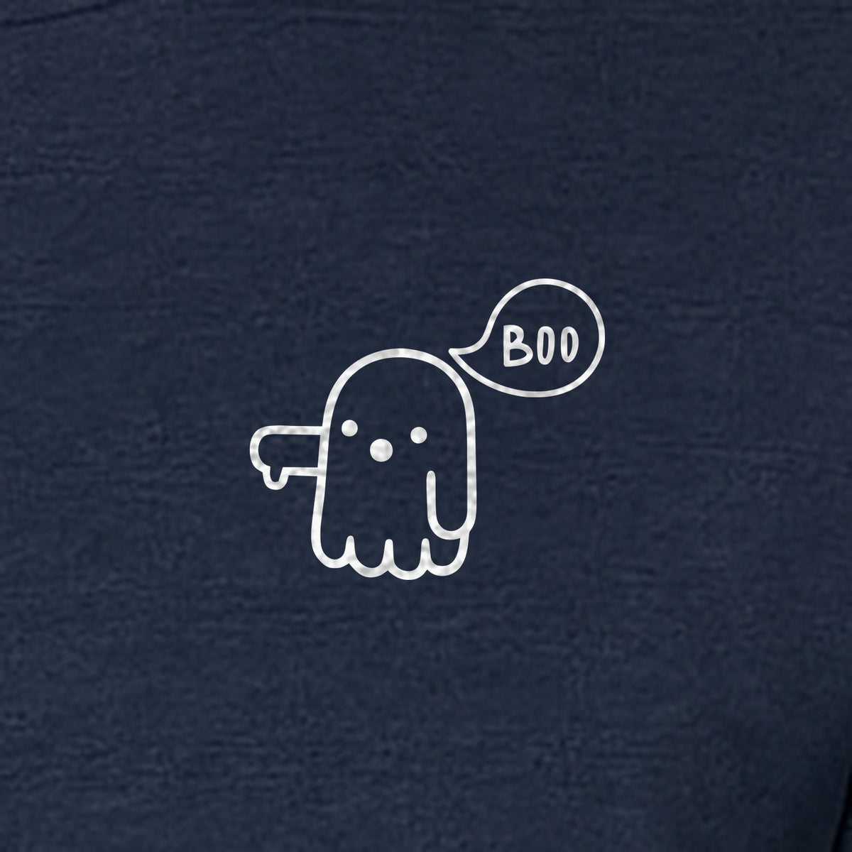 Ghost Pocket T-Shirt, Cute Boo Thumb Down Halloween Graphic for Spooky Season