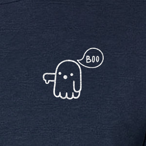 Ghost Pocket T-Shirt, Cute Boo Thumb Down Halloween Graphic for Spooky Season