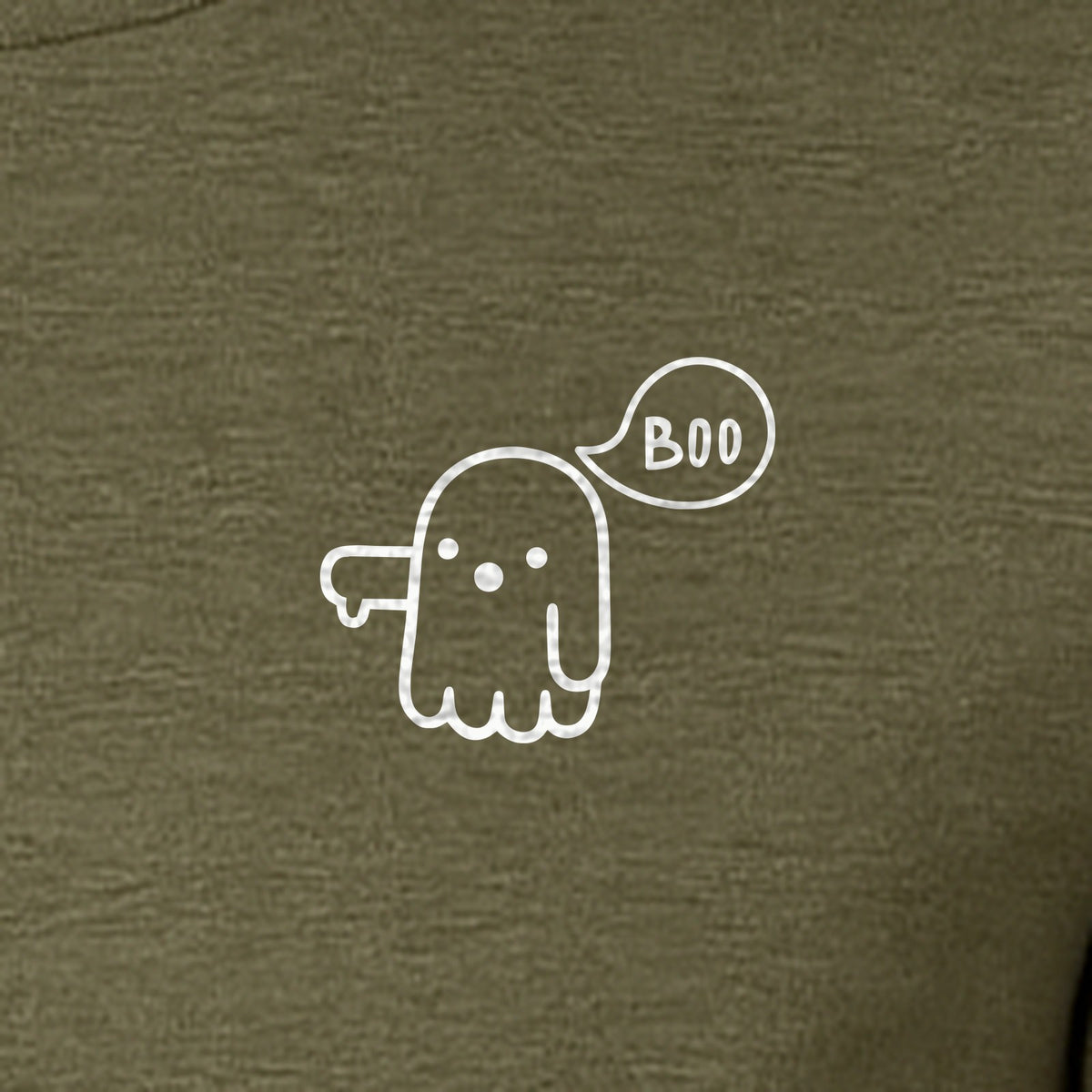 Ghost Pocket T-Shirt, Cute Boo Thumb Down Halloween Graphic for Spooky Season