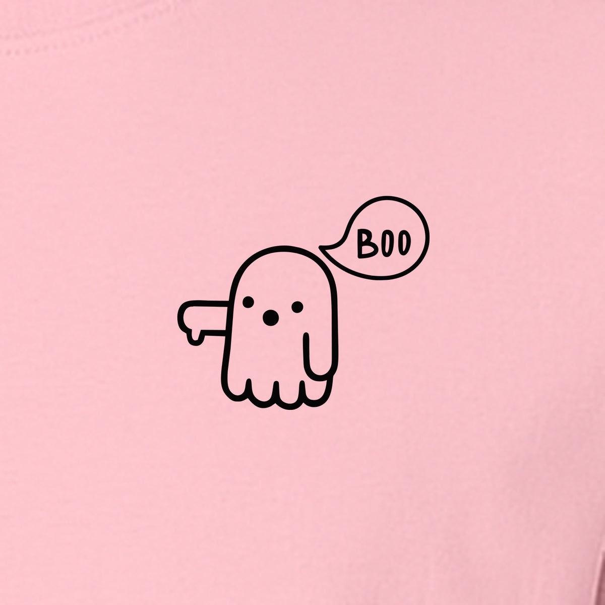 Ghost Pocket T-Shirt, Cute Boo Thumb Down Halloween Graphic for Spooky Season