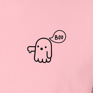 Ghost Pocket T-Shirt, Cute Boo Thumb Down Halloween Graphic for Spooky Season