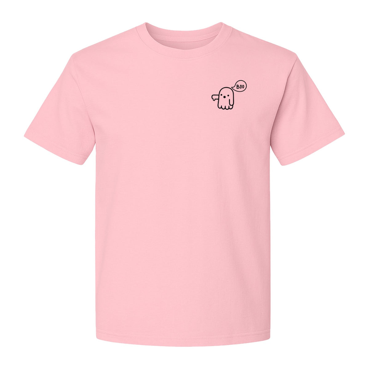 Ghost Pocket T-Shirt, Cute Boo Thumb Down Halloween Graphic for Spooky Season