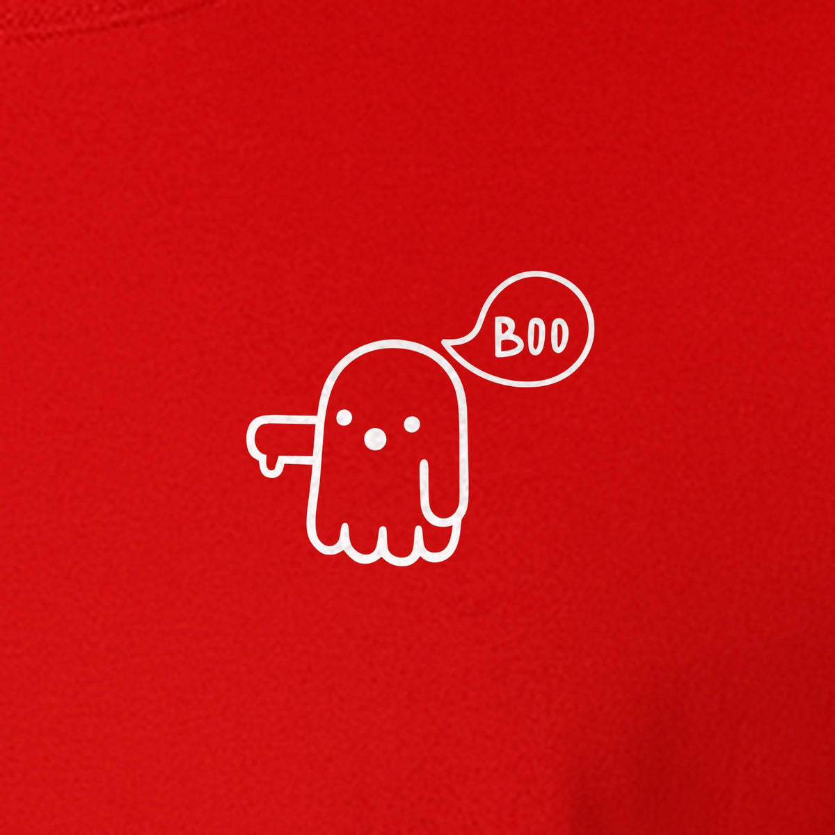 Ghost Pocket T-Shirt, Cute Boo Thumb Down Halloween Graphic for Spooky Season