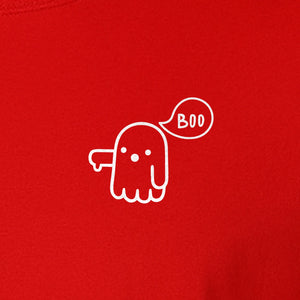 Ghost Pocket T-Shirt, Cute Boo Thumb Down Halloween Graphic for Spooky Season