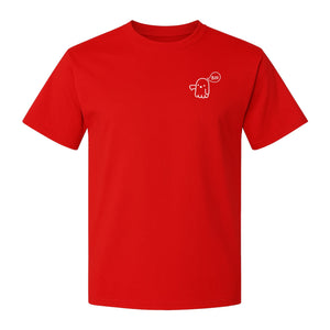 Ghost Pocket T-Shirt, Cute Boo Thumb Down Halloween Graphic for Spooky Season