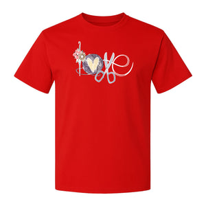Crochet T-Shirt, Love Yarn Hook and Floral Design for Knitters and Crafters