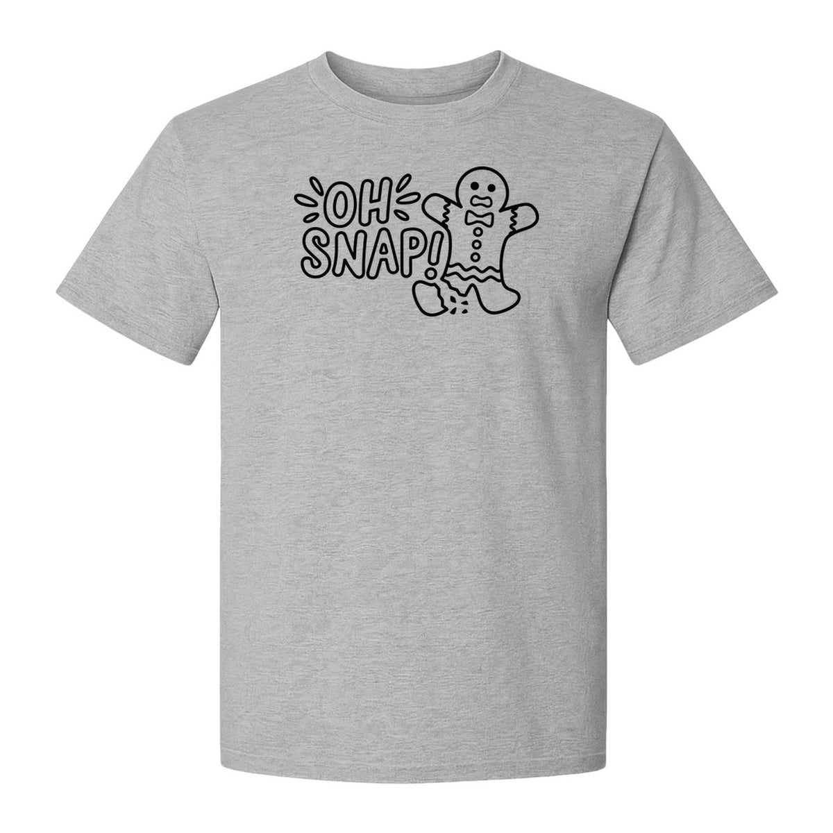 Gingerbread Man Christmas T-Shirt, Oh Snap Funny Holiday Baking Design