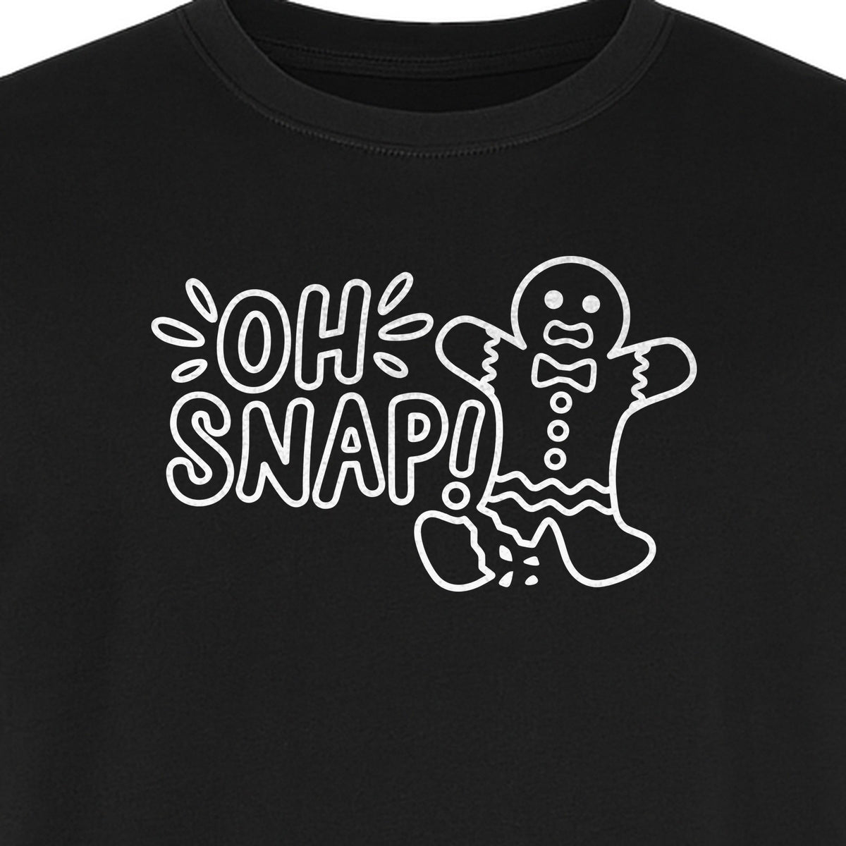 Gingerbread Man Christmas T-Shirt, Oh Snap Funny Holiday Baking Design