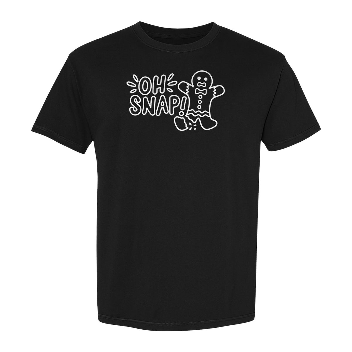 Gingerbread Man Christmas T-Shirt, Oh Snap Funny Holiday Baking Design