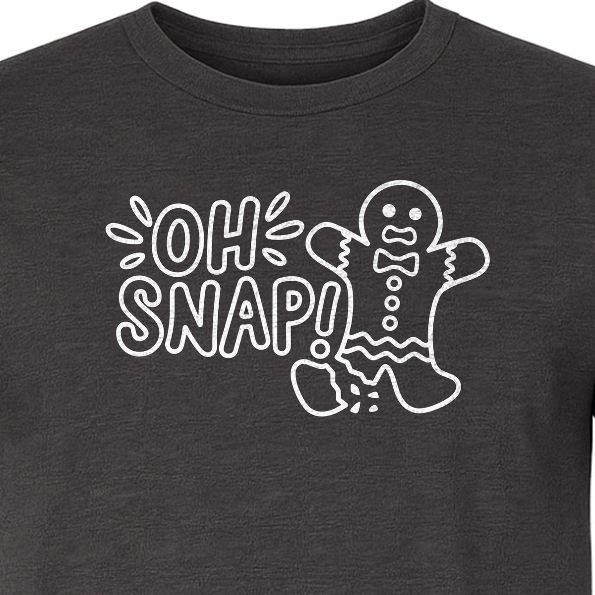 Gingerbread Man Christmas T-Shirt, Oh Snap Funny Holiday Baking Design