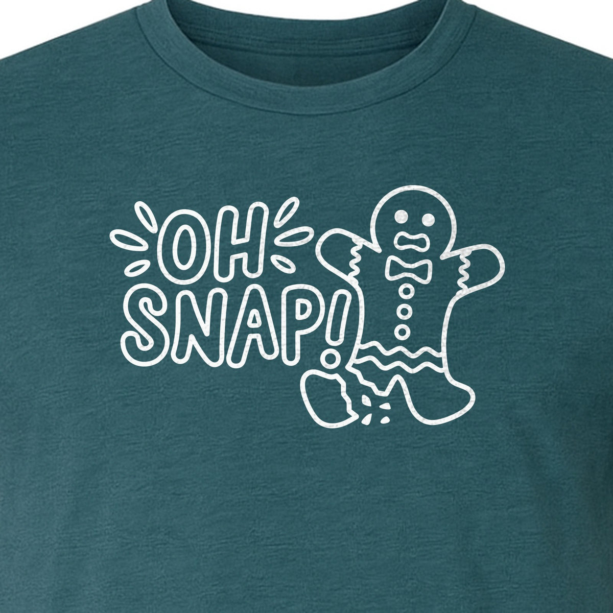 Gingerbread Man Christmas T-Shirt, Oh Snap Funny Holiday Baking Design