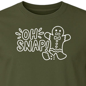Gingerbread Man Christmas T-Shirt, Oh Snap Funny Holiday Baking Design