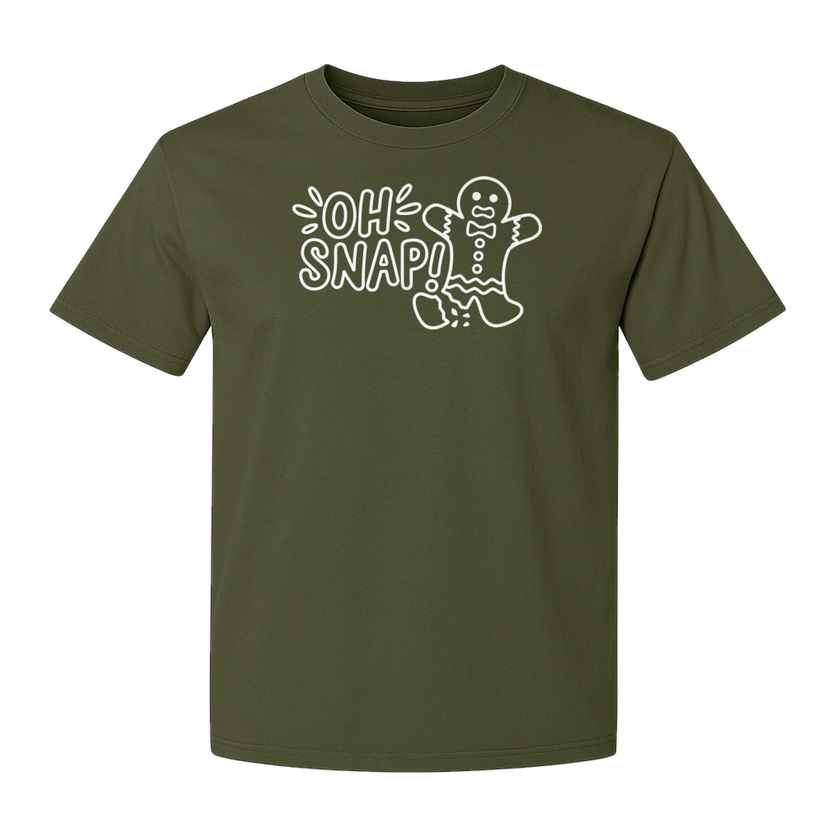 Gingerbread Man Christmas T-Shirt, Oh Snap Funny Holiday Baking Design