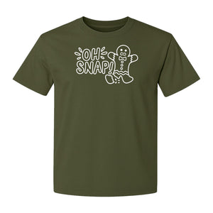 Gingerbread Man Christmas T-Shirt, Oh Snap Funny Holiday Baking Design