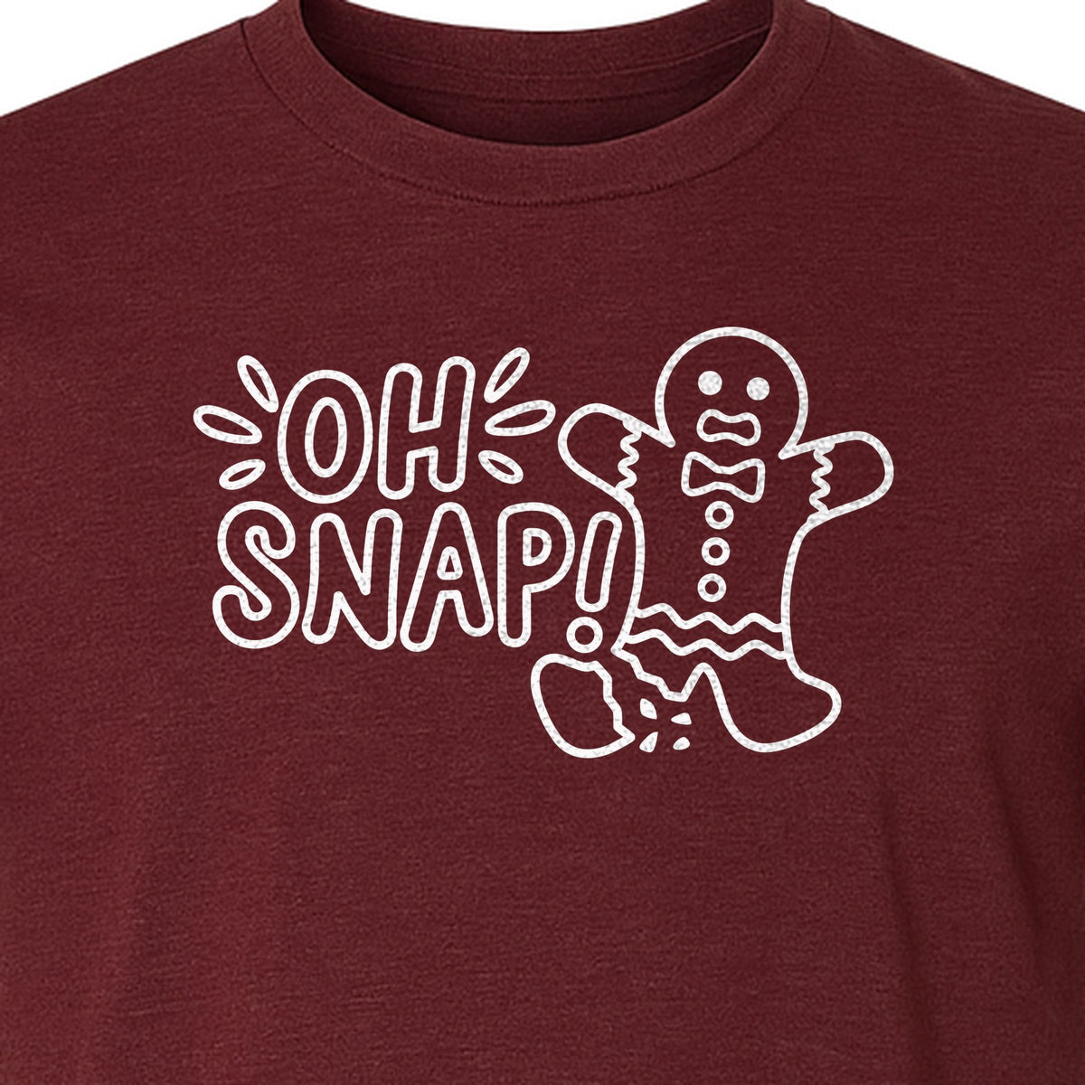 Gingerbread Man Christmas T-Shirt, Oh Snap Funny Holiday Baking Design