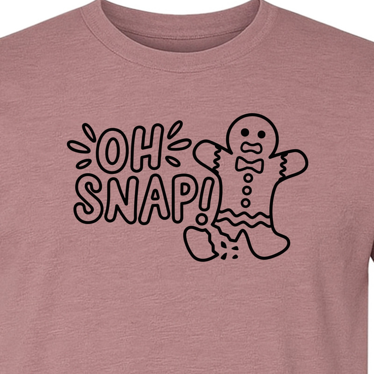 Gingerbread Man Christmas T-Shirt, Oh Snap Funny Holiday Baking Design
