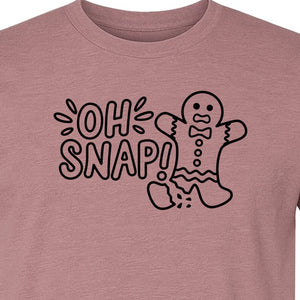 Gingerbread Man Christmas T-Shirt, Oh Snap Funny Holiday Baking Design