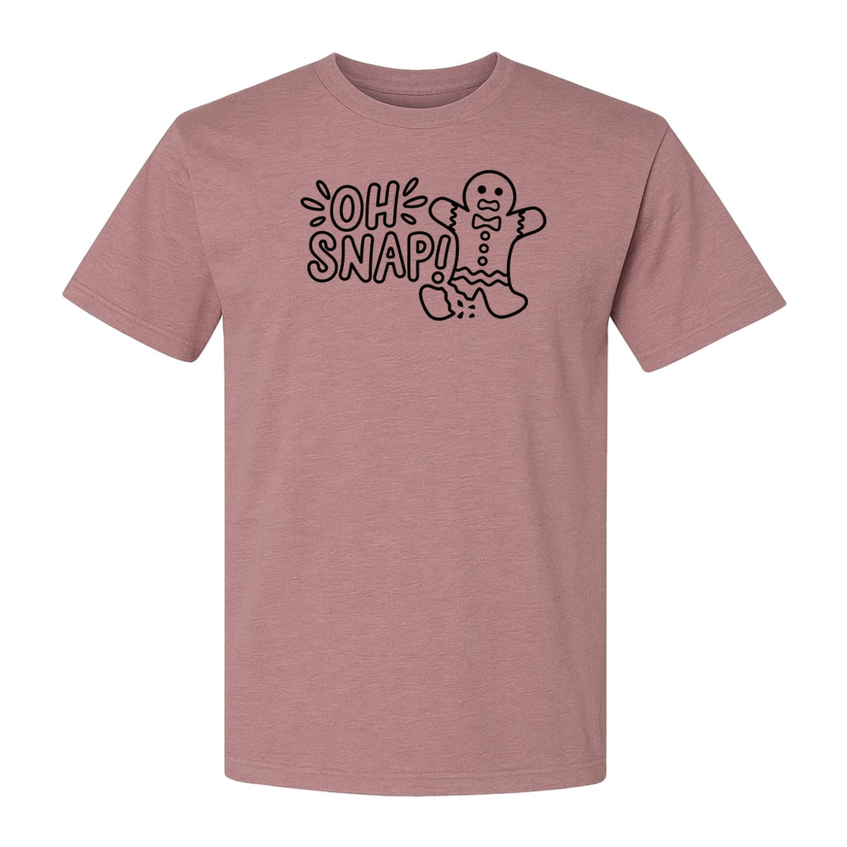 Gingerbread Man Christmas T-Shirt, Oh Snap Funny Holiday Baking Design