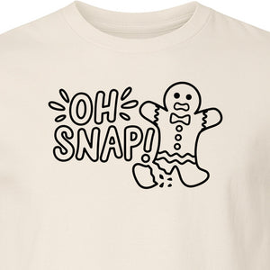 Gingerbread Man Christmas T-Shirt, Oh Snap Funny Holiday Baking Design