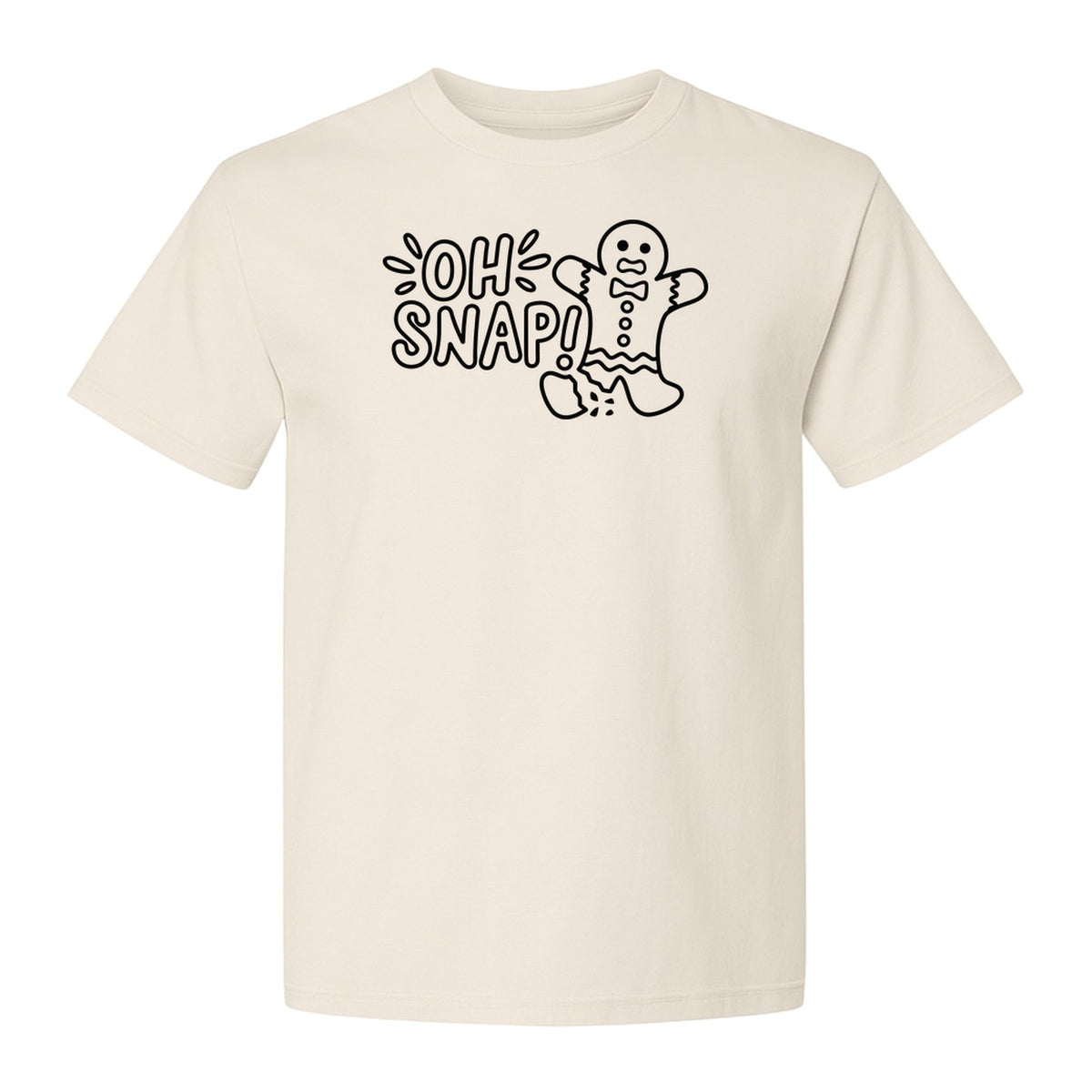Gingerbread Man Christmas T-Shirt, Oh Snap Funny Holiday Baking Design