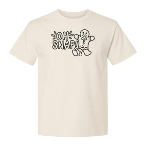 Gingerbread Man Christmas T-Shirt, Oh Snap Funny Holiday Baking Design