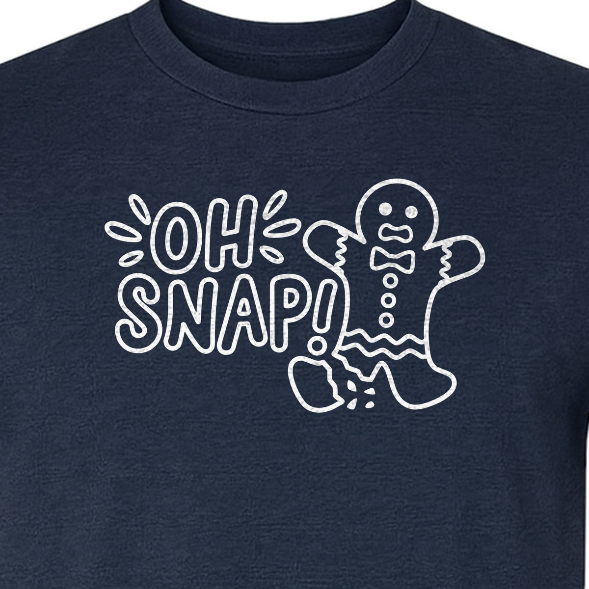 Gingerbread Man Christmas T-Shirt, Oh Snap Funny Holiday Baking Design