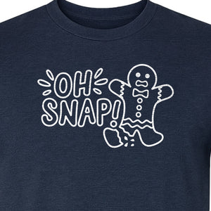 Gingerbread Man Christmas T-Shirt, Oh Snap Funny Holiday Baking Design