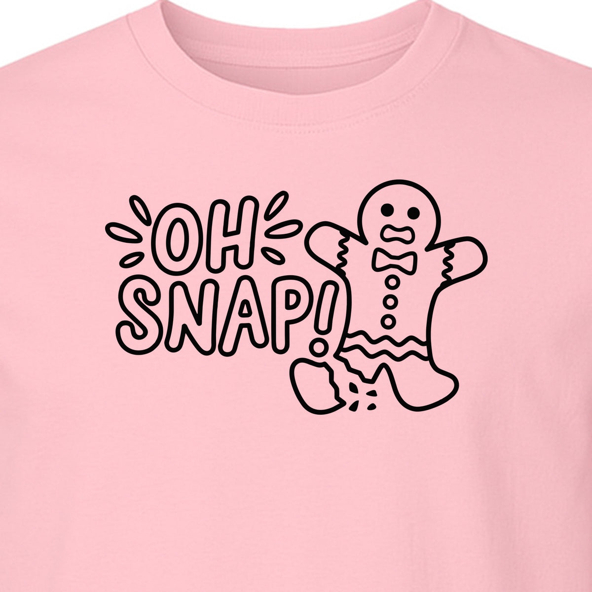 Gingerbread Man Christmas T-Shirt, Oh Snap Funny Holiday Baking Design