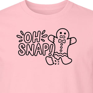Gingerbread Man Christmas T-Shirt, Oh Snap Funny Holiday Baking Design