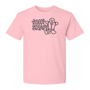 Gingerbread Man Christmas T-Shirt, Oh Snap Funny Holiday Baking Design