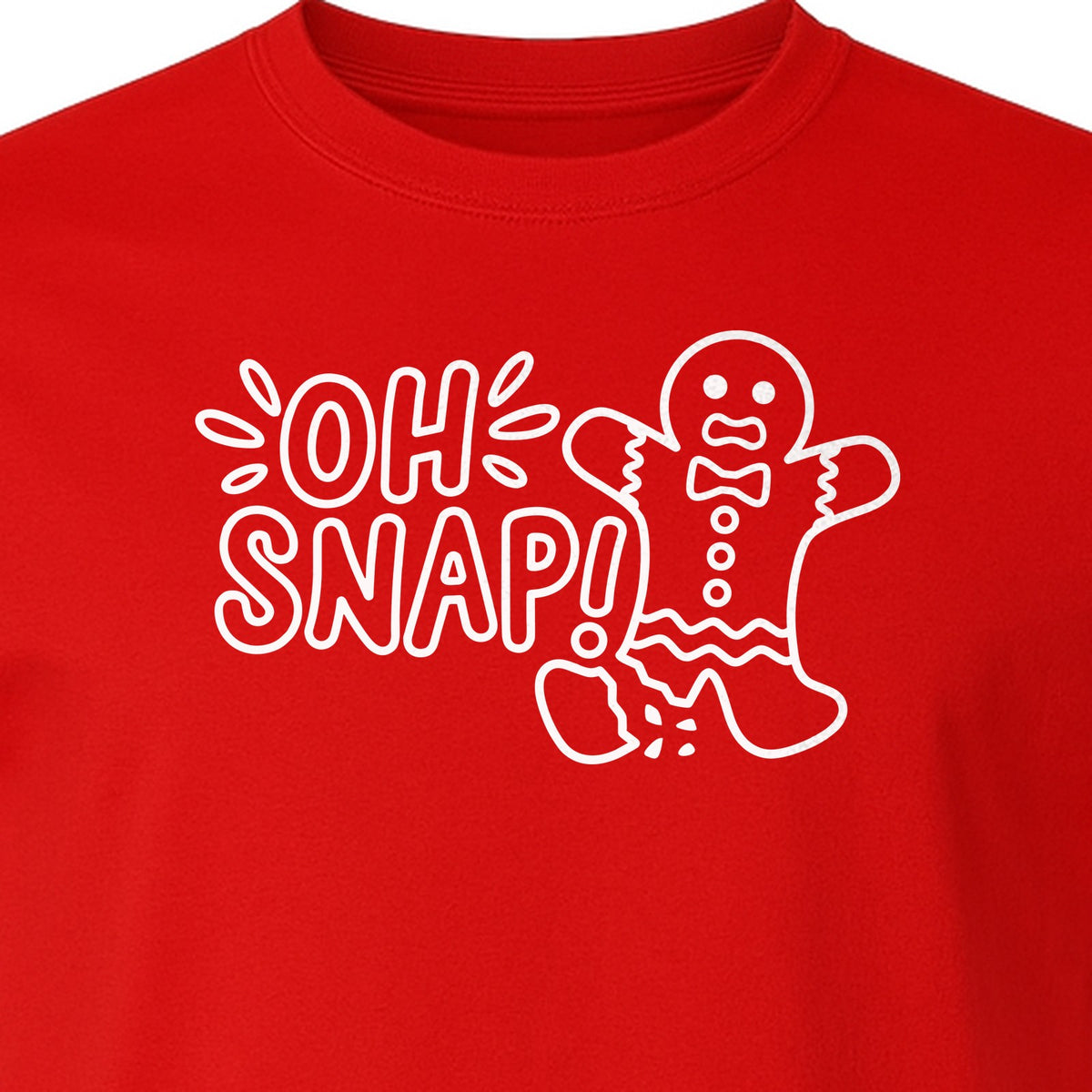 Gingerbread Man Christmas T-Shirt, Oh Snap Funny Holiday Baking Design