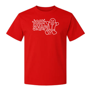 Gingerbread Man Christmas T-Shirt, Oh Snap Funny Holiday Baking Design