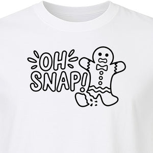 Gingerbread Man Christmas T-Shirt, Oh Snap Funny Holiday Baking Design