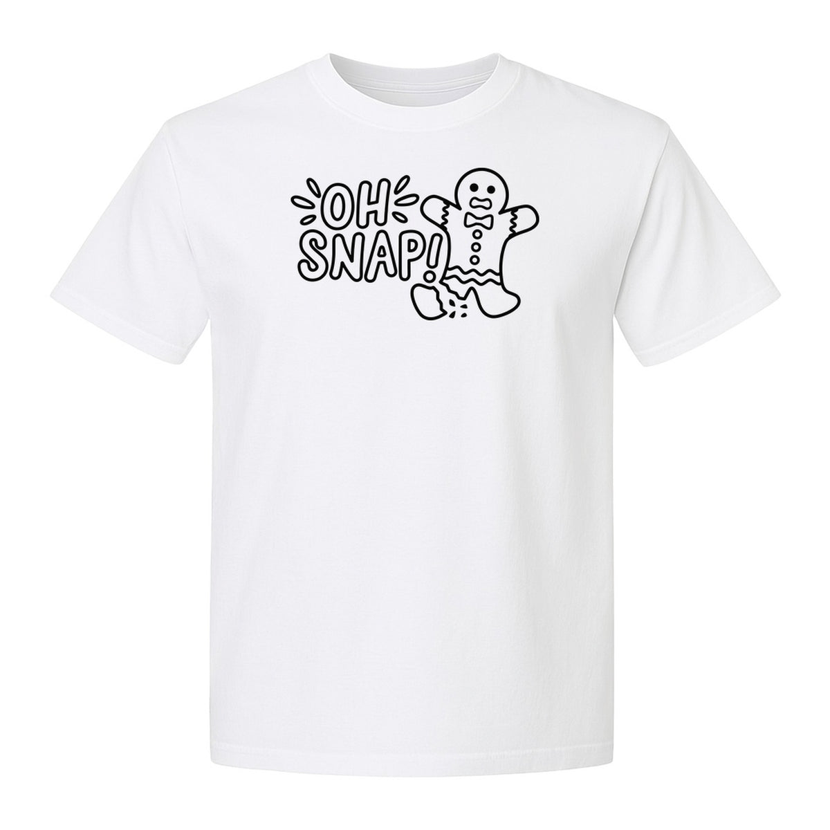 Gingerbread Man Christmas T-Shirt, Oh Snap Funny Holiday Baking Design