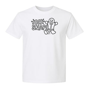 Gingerbread Man Christmas T-Shirt, Oh Snap Funny Holiday Baking Design