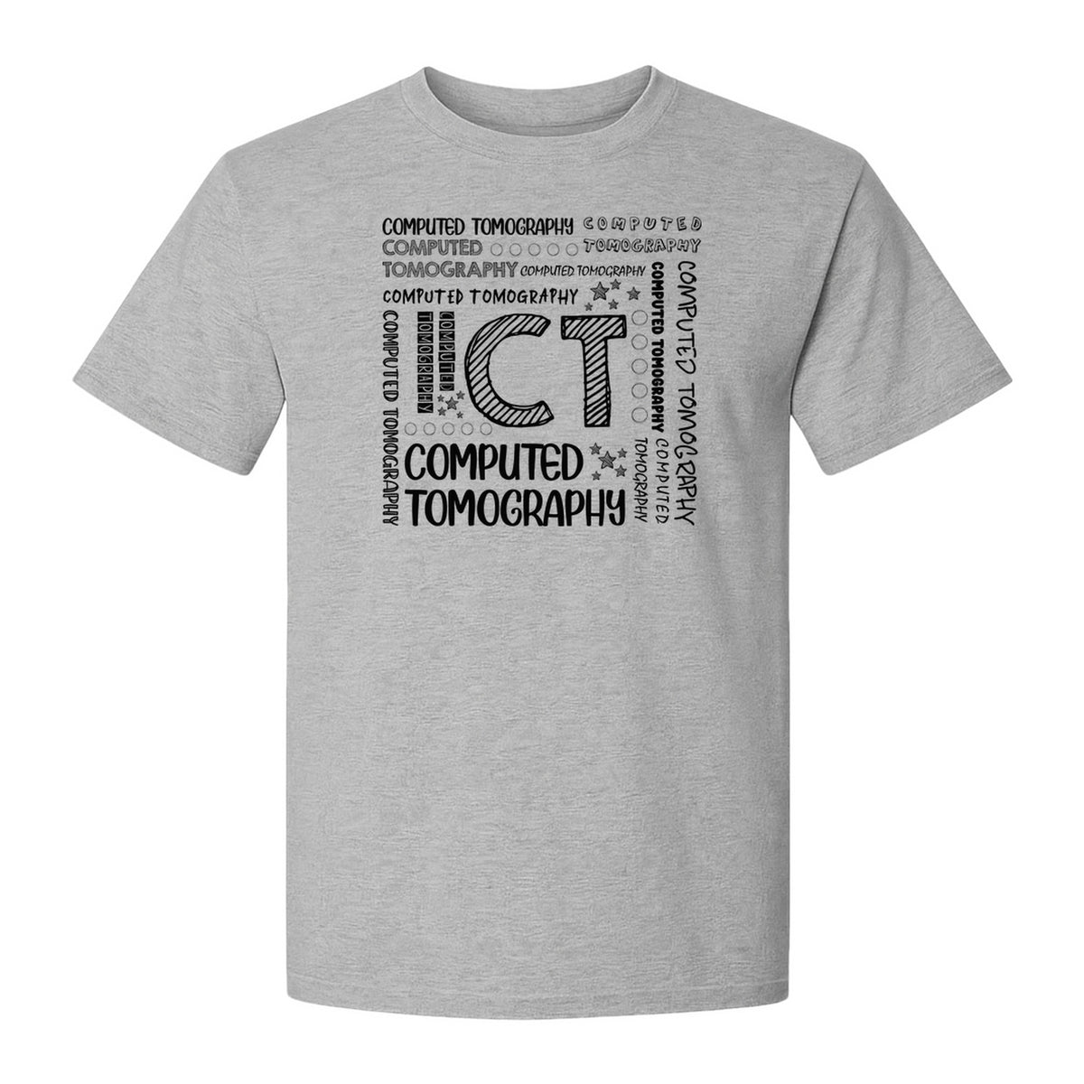 CT Tech T-Shirt, Computed Tomography Typography Design for Radiology Department Staff