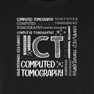 CT Tech T-Shirt, Computed Tomography Typography Design for Radiology Department Staff