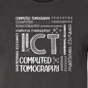 CT Tech T-Shirt, Computed Tomography Typography Design for Radiology Department Staff