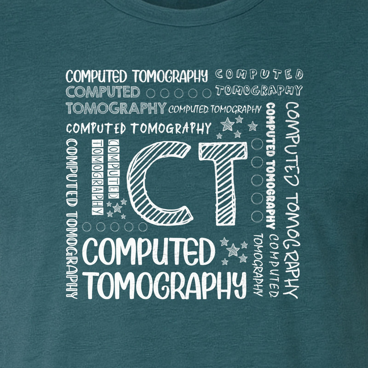 CT Tech T-Shirt, Computed Tomography Typography Design for Radiology Department Staff
