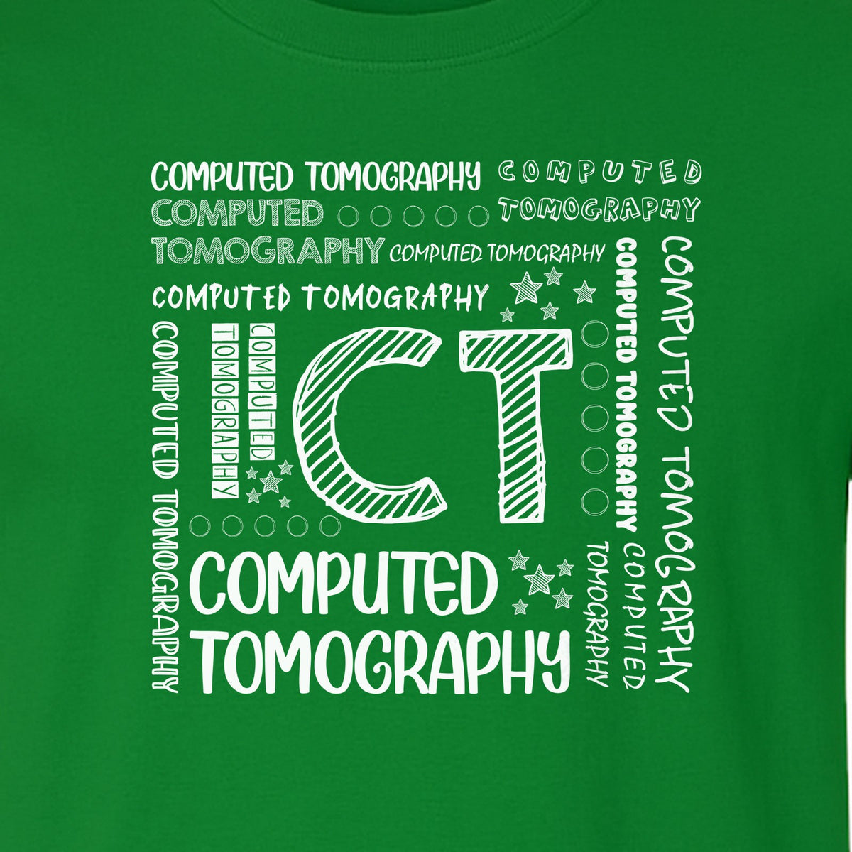 CT Tech T-Shirt, Computed Tomography Typography Design for Radiology Department Staff
