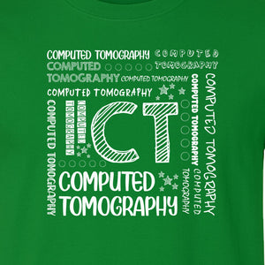 CT Tech T-Shirt, Computed Tomography Typography Design for Radiology Department Staff