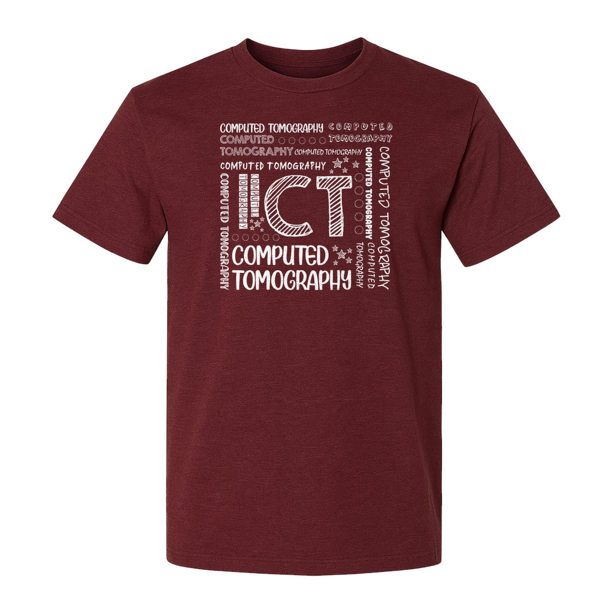 CT Tech T-Shirt, Computed Tomography Typography Design for Radiology Department Staff