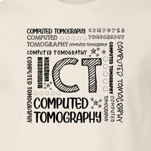CT Tech T-Shirt, Computed Tomography Typography Design for Radiology Department Staff
