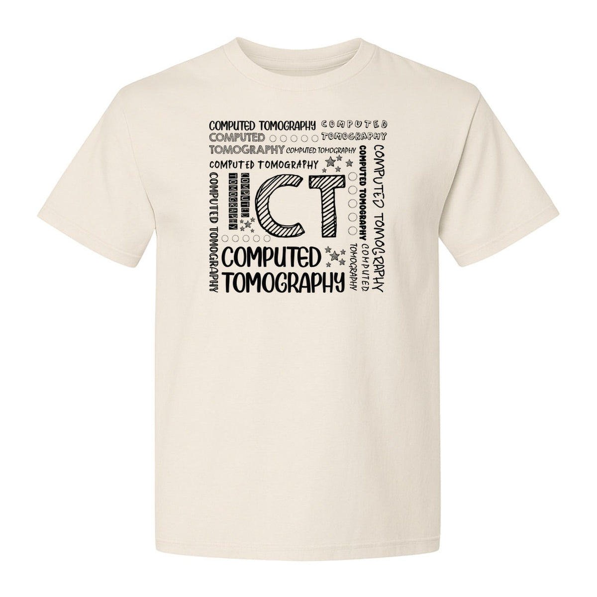 CT Tech T-Shirt, Computed Tomography Typography Design for Radiology Department Staff